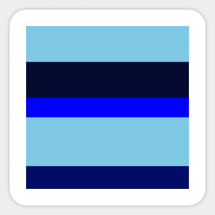 A fascinating jumble of Sky Blue, Primary Blue, Darkblue and Cetacean Blue stripes. Sticker